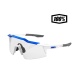 LUNETTE 100% SPEEDCRAFT SL MATTE WHITE METALLIC BLUE HIPER BLUE MULTILAYER MIRROR