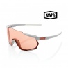 LUNETTE 100% RACETRAP SOFT TACT STONE GREY HIPER CORAL LENS